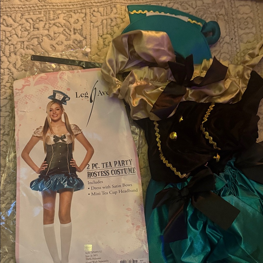 Leg Avenue Kids Tea Party Costume - Teal and Gold